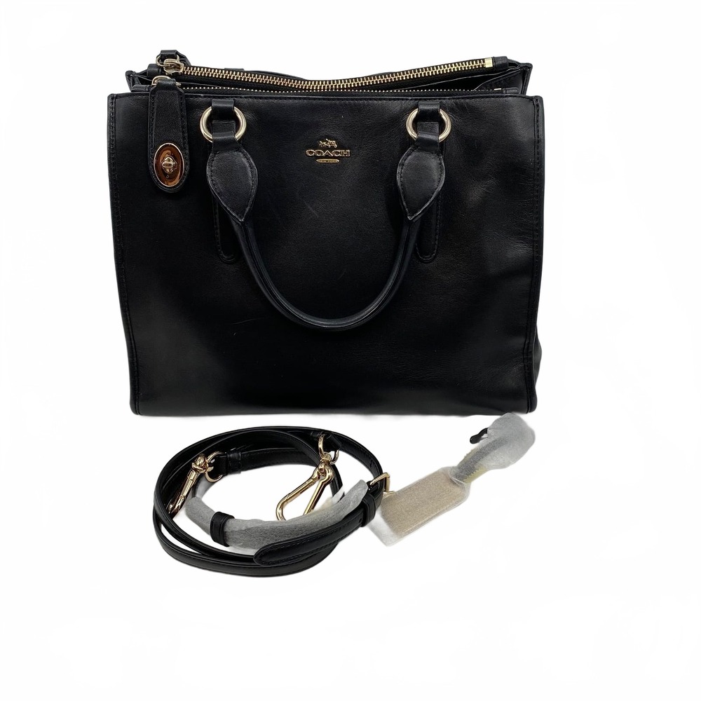 Coach Black Leather Crosby Carryall Crossbody Bag | OS Regular
